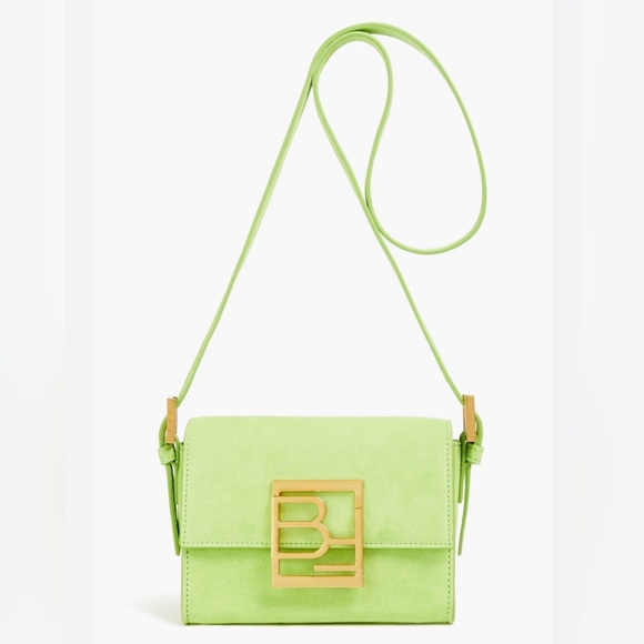 BY FAR Handbags - BY FAR Lime Green Suede Crossbody with Gold Logo